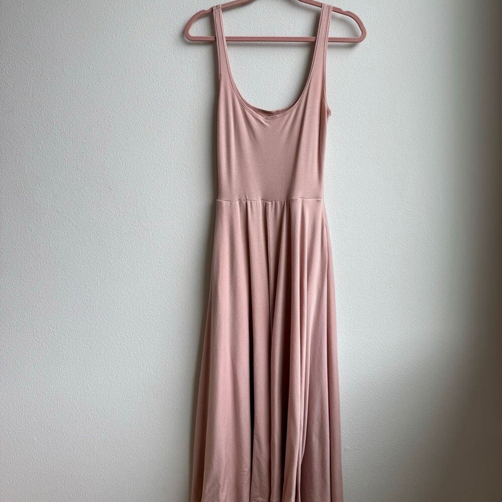 Reformation Dress Small Rou Midi Skater Blush Swing Casual Minimalist Femininie